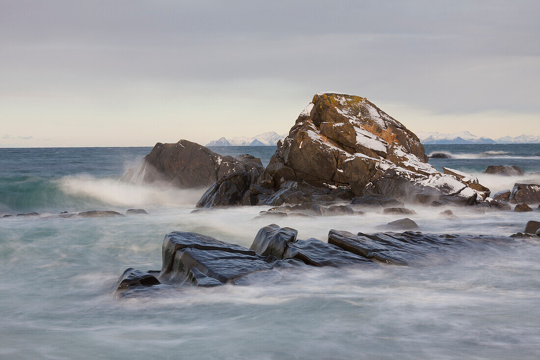  Rocks on the coast of Gimsoy, Austvagoya, Lofoten, Norway 