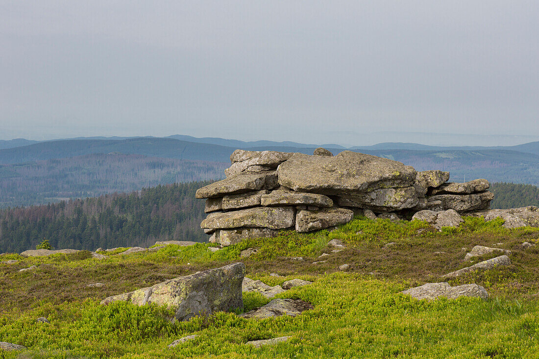  Witches&#39; Altar, Brocken, Summit, Winter, Harz National Park, Saxony-Anhalt, Germany 