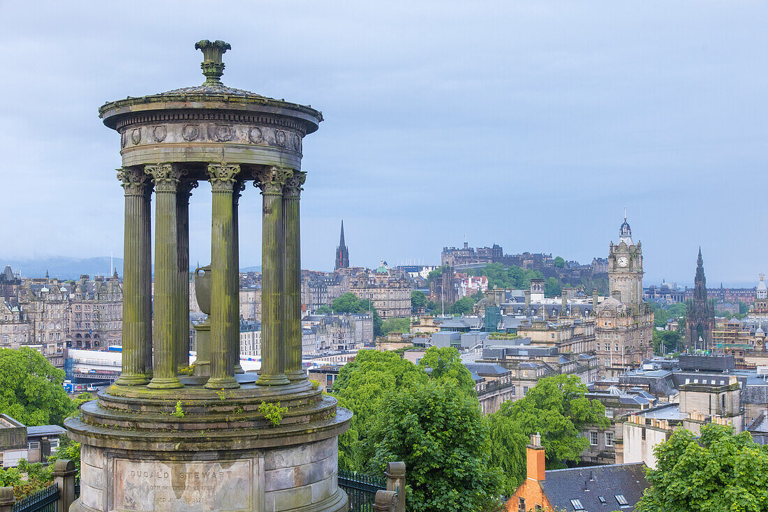  View from Calton Hill of Edinburgh, Scotland, Great Britain 