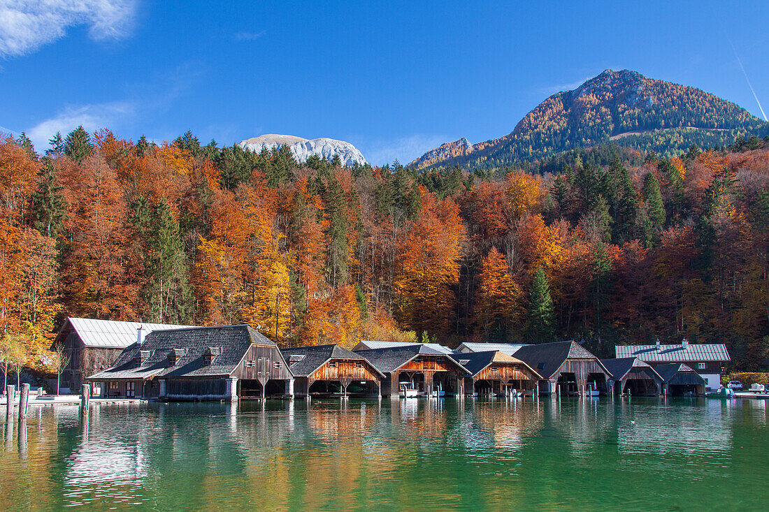  Boathouse at Koenigssee, Berchtesgaden National Park, Bavaria, Germany 