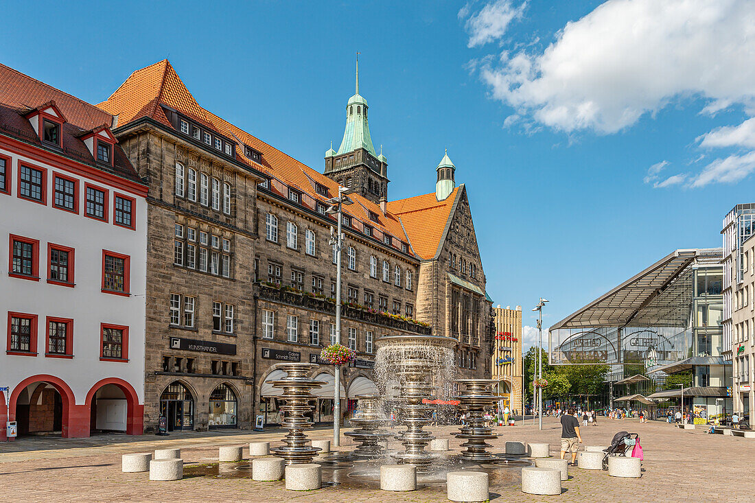  Old Town Hall on Chemnitz Market Square, Saxony, Germany 