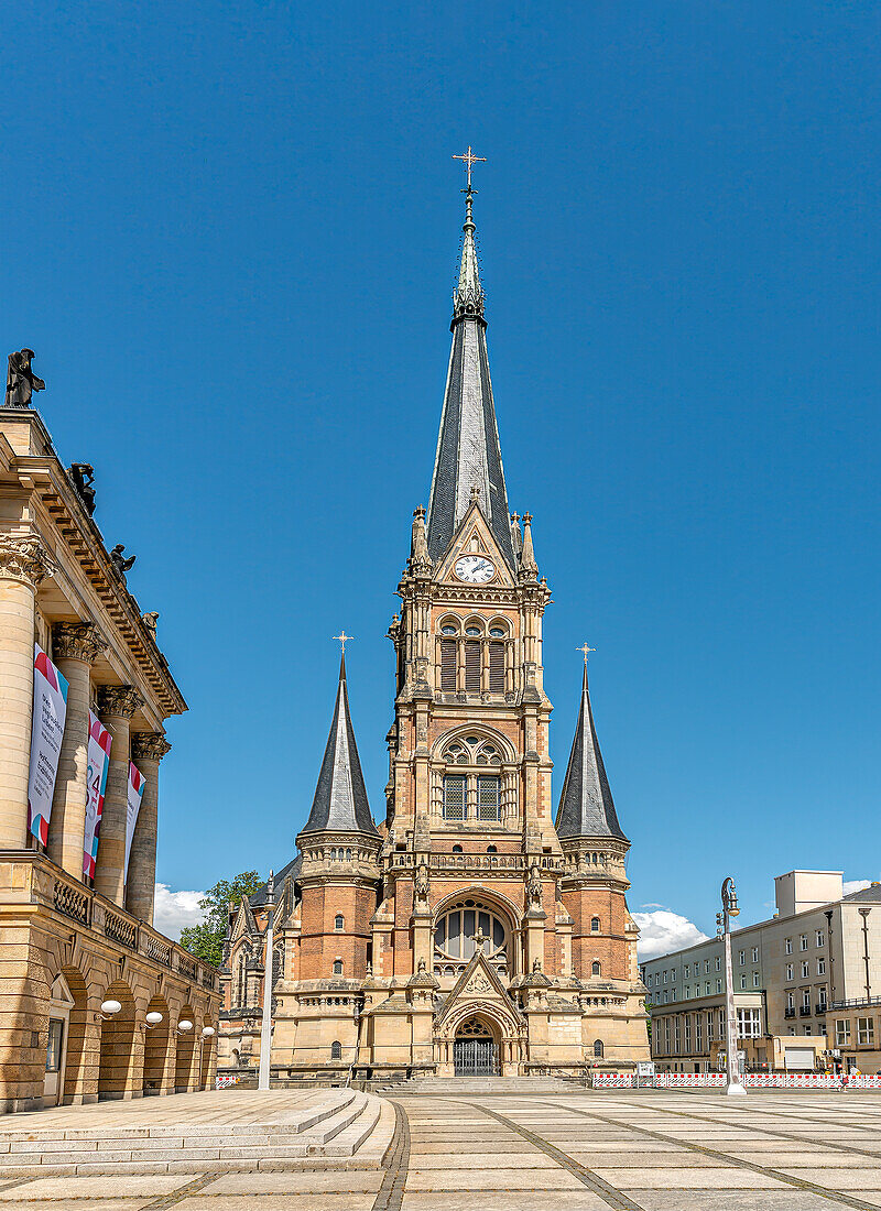  St. Petri Church on the Theaterplatz in Chemnitz, Saxony, Germany 