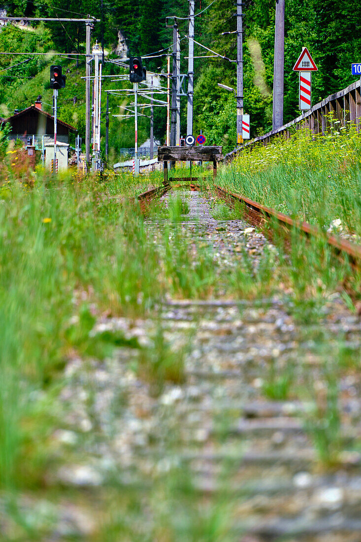  Railway track in disused train station in Gstatterboden The Gesäuse Mountains are part of the Northern Limestone Alps. With rugged limestone peaks and the breakthrough valley of the Enns, it forms the north-eastern part of the Ennstal Alps in Styria, Austria. In 2002, a large part of the Gesäuse was declared the Gesäuse National Park. Subgroups: Buchstein Group, Hochtor Group, Admonter-Reichenstein Group, Lugauer-Zinödl Group, 