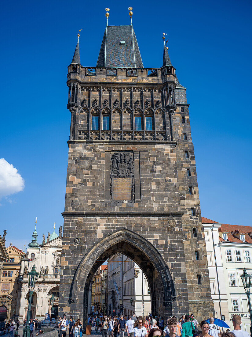 Altstädter Brückenturm, Karlsbrücke, Moldau, Prager Altstadt, Prag, Tschechische Republik, Europa