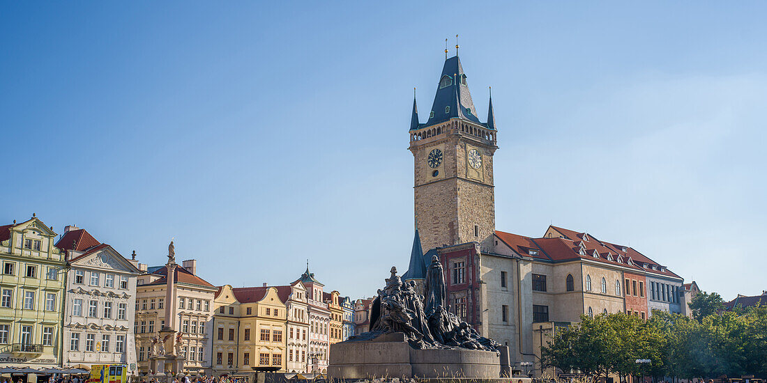  Old Town Square, Old Town Hall, Jan Hus Memorial, Prague Old Town, Prague, Czech Republic, Europe 