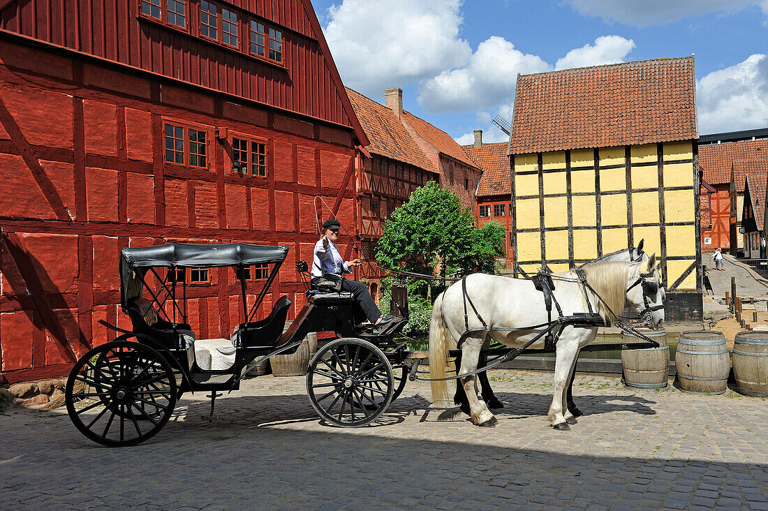 Den Gamle By or The Old Town, open air town museum that consists of 75 historical buildings collected from 20 townships in all parts of the country (originally erected between 17th and 20th century), Aarhus, Jutland Peninsula, Denmark, Northern Europe