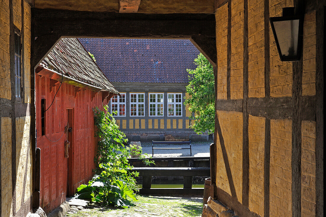 Fachwerkhäuser im Dorf Den Gamle By Freilichtmuseum, Aarhus, Halbinsel Jütland, Dänemark, Nordeuropa