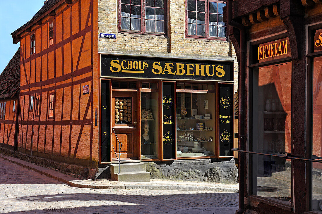 Fachwerkhäuser im Dorf Den Gamle By Freilichtmuseum, Aarhus, Halbinsel Jütland, Dänemark, Nordeuropa