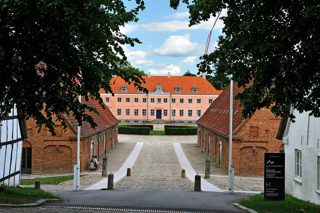 Moesgaard Manor, historical building housing the museum administration and Aarhus University offices and student facilities, located at Hojbjerg in the suburb of Aarhus, Jutland Peninsula, Denmark, Northern Europe