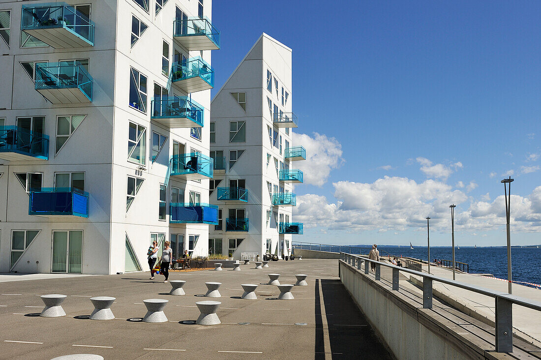 The Iceberg apartment building in the new quarter Aarhus Ø  constructed by the expansion of the harbour area, Aarhus, Jutland Peninsula, Denmark, Northern Europe