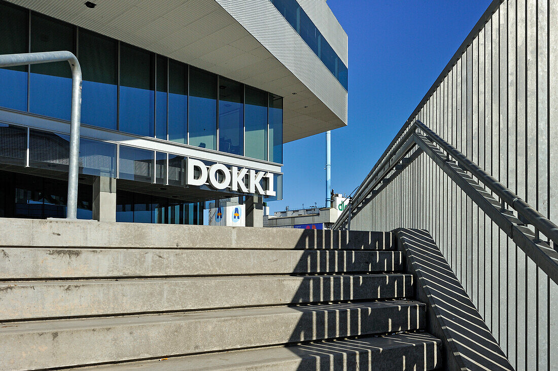 Dokk1 (by Schmidt Hammer Lassen Architects), Library and Citizens' Services on Urban Waterfront of Aarhus, Jutland Peninsula, Denmark, Northern Europe