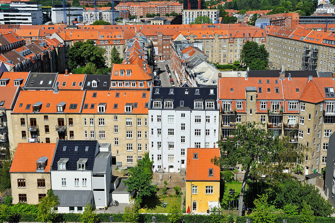 Blick vom Dach des ARoS Kunstmuseums auf Altstadt, Aarhus, Halbinsel Jütland, Dänemark, Nordeuropa