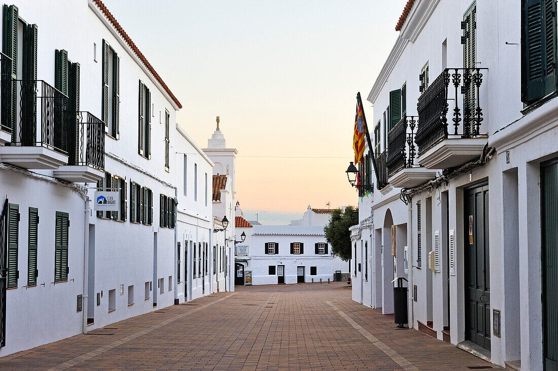 Carrer de ses Escoles (School Street), village of Fornells, Menorca, Balearic Islands, Spain, Europe