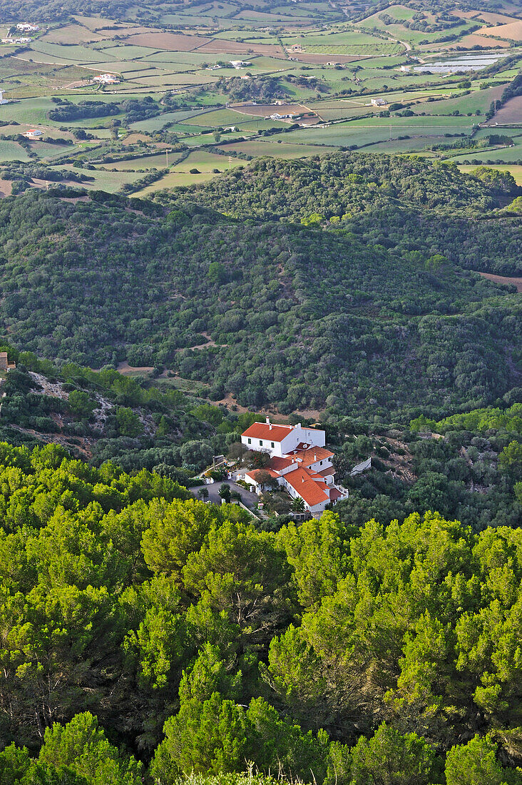 Blick vom Gipfel des Monte Toro im Norden, Es Mercadal, Insel Menorca, Balearen, Spanien, Europaa