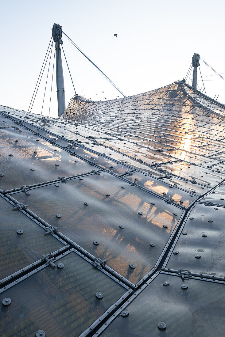  Tent roof tour in the Olympic Stadium, Munich, Upper Bavaria, Bavaria, Germany, Europe 