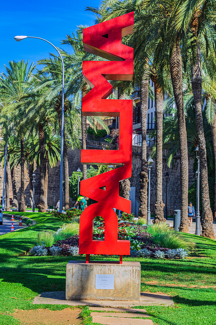 Der Schriftzug von Palma, Mallorca, Balearen, Spanien, Mittelmeer, Europa