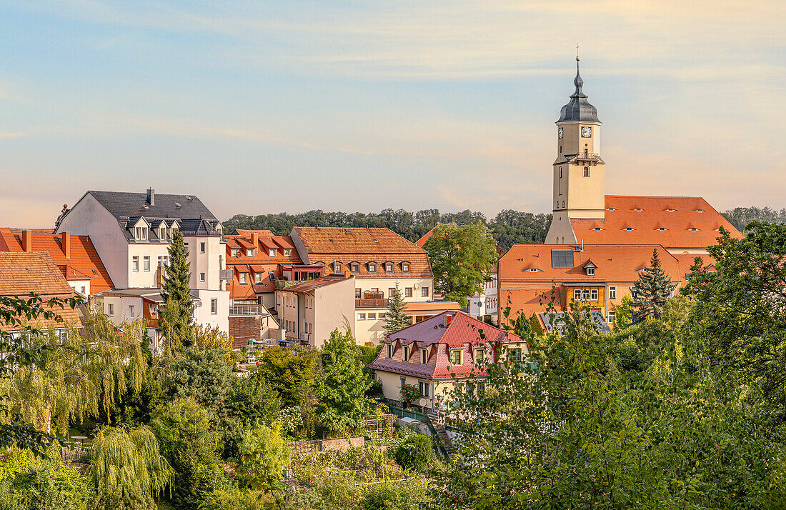  View over the old town of Nossen, Saxony, Germany 