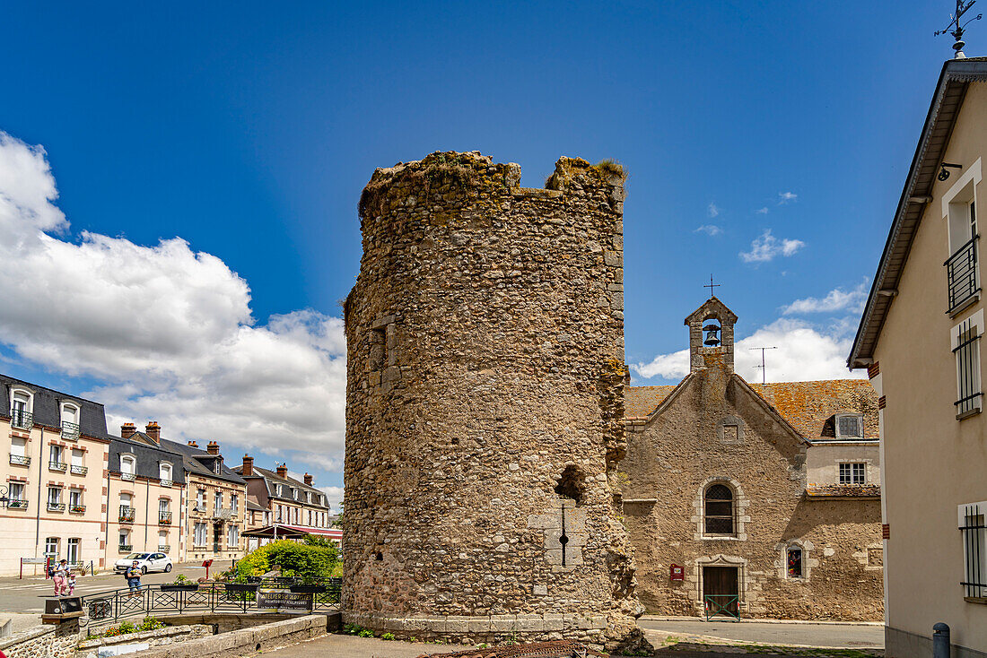  The Porte Saint Roch gate and Chapel Saint Roch in Bonneval, Centre-Val de Loire, France, Europe 