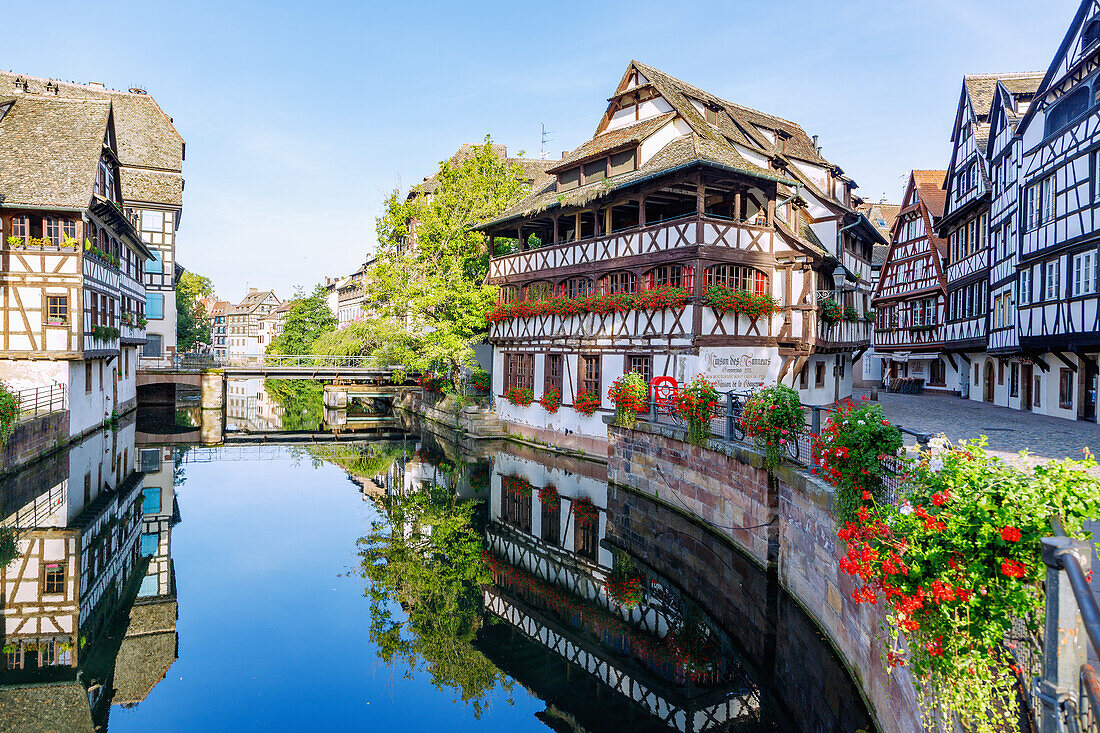  Quai de la Petite France with Maison des Tanneurs on the l&#39;Ill in Strasbourg in the Bas-Rhin department in the Grand Est region in Alsace (Alsace) in France 