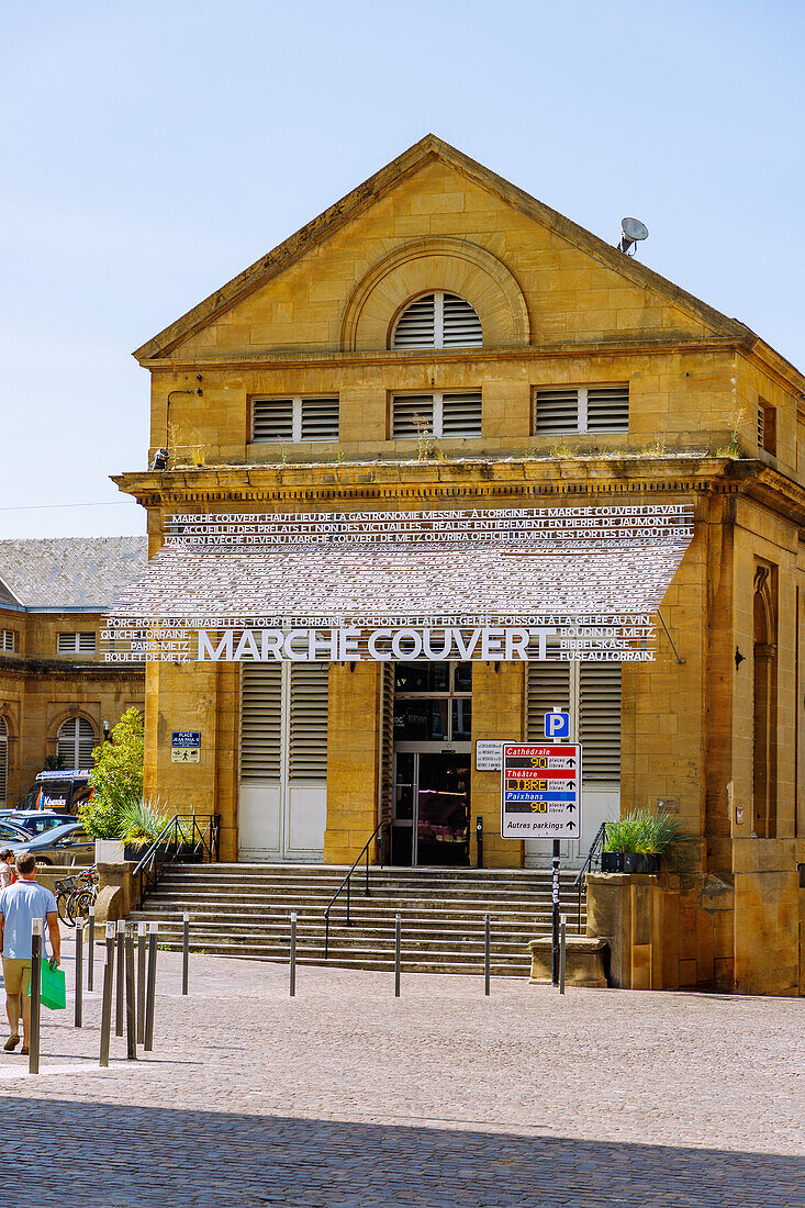  Market hall Marché Couvert on Place Jean-Paul II in Metz in the Moselle department in the Grand Est region of France 