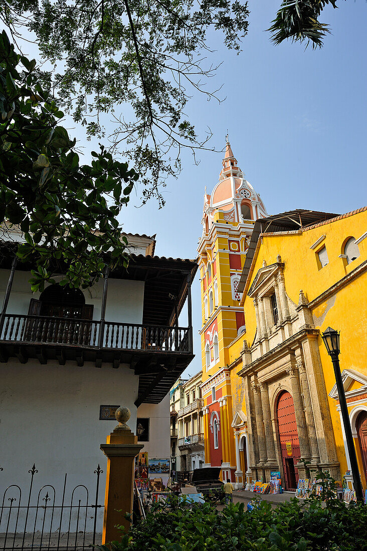 Kirche Basilica Santa Catarina de Alexandria, plaza de Bolivar, Cartagena de Indias, Departamento Bolívar, Karibik, Kolumbien, Südamerika