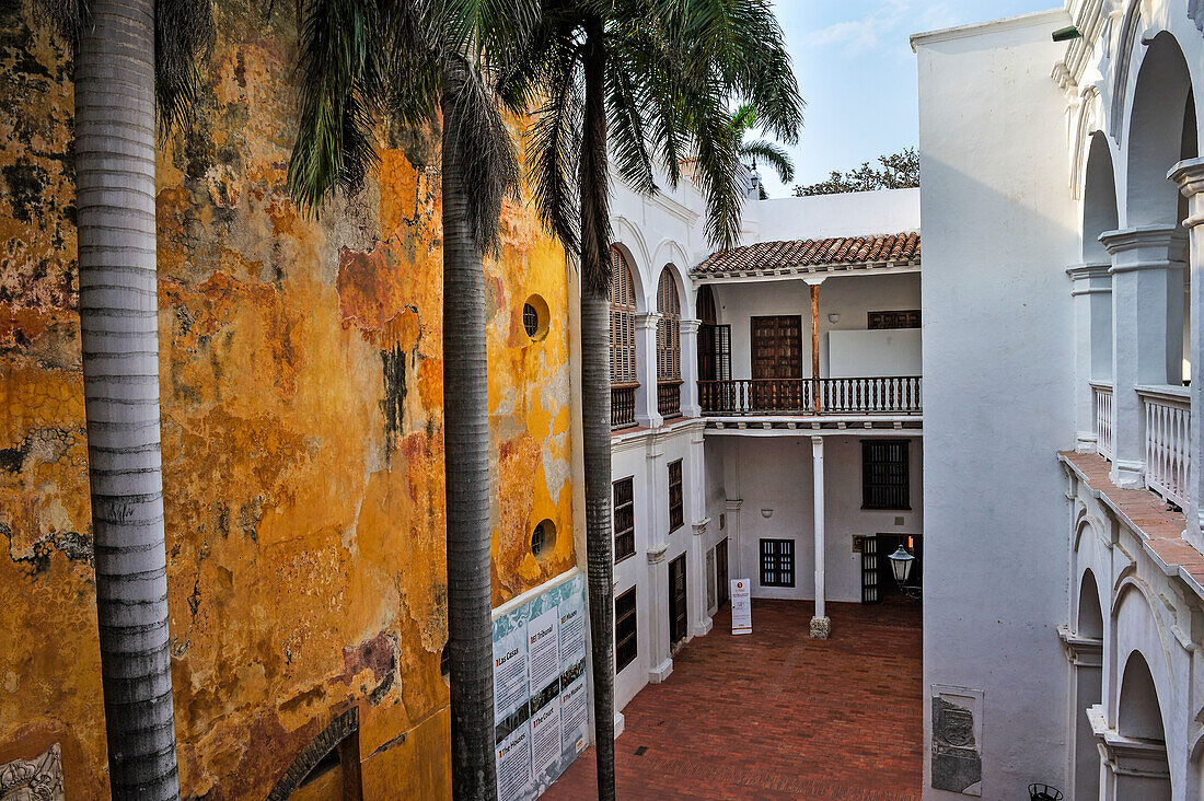 Palace of Inquisition located on Bolivar Square in the downtown colonial walled city, Cartagena, Colombia, South America