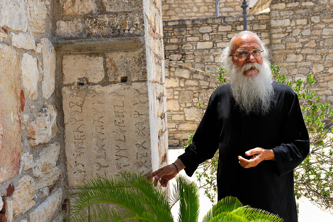 orthodox monk in Agia Moni monastery,Cyprus,Eastern Mediterranean Sea