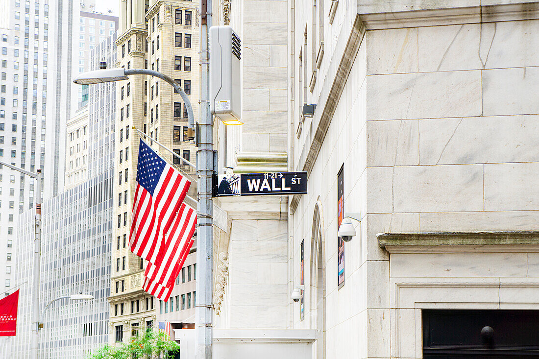  Wall-Street-Schild, New York City, New York, USA 