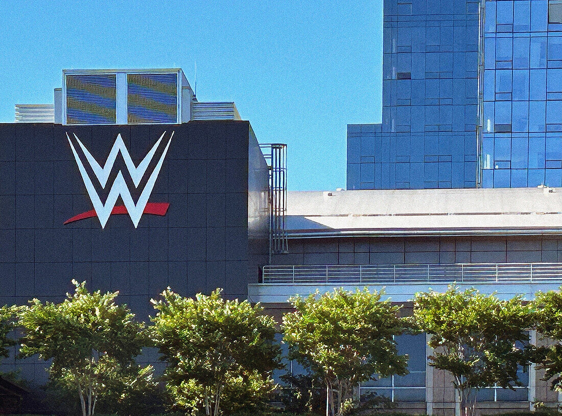  World Wrestling Entertainment (WWE), amerikanisches professionelles Wrestling- und Unterhaltungsunternehmen, globaler Hauptsitz, Gebäudeaußenseite, Stamford, Connecticut, USA 