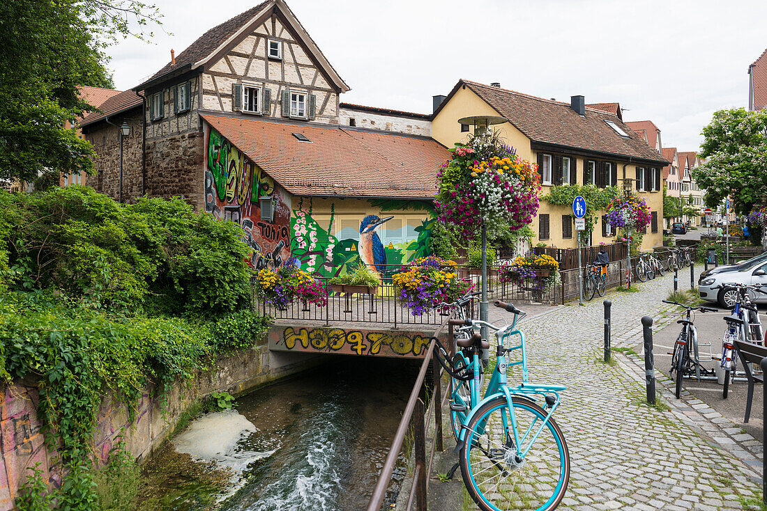 Altstadt mit historischen Gebäuden und Fachwerkhäusern, Tübingen, Baden-Württemberg, Deutschland