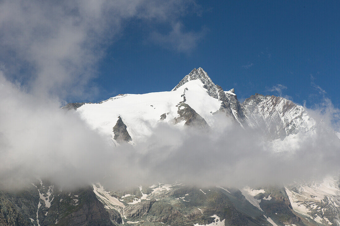  View of the summit of Grossglockner, Hohe Tauern National Park, Carinthia, Austria 