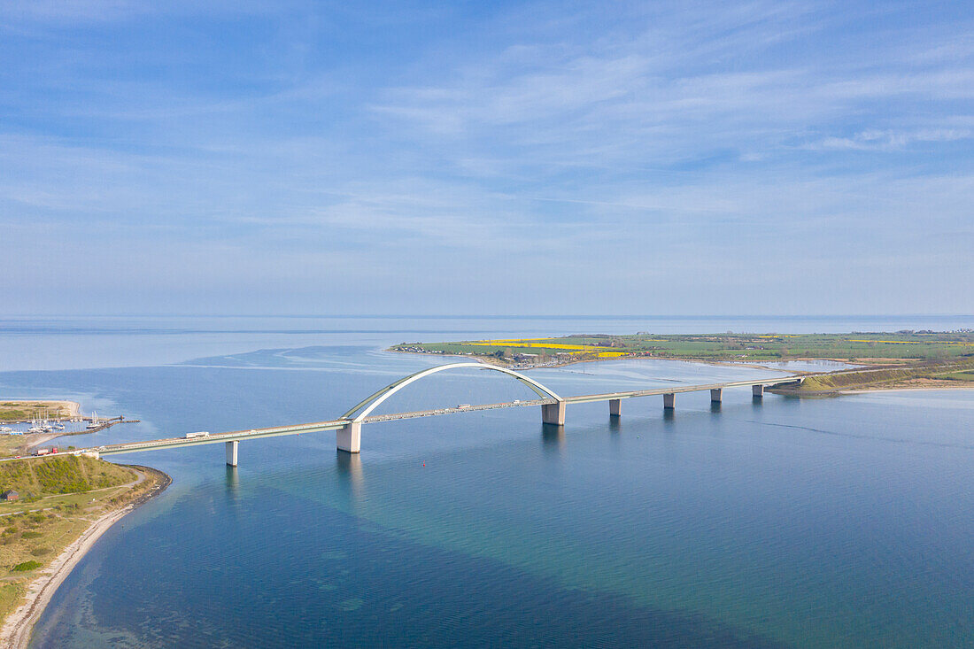  View of the Fehmarnsund Bridge, Fehmarn Island, Schleswig-Holstein, Germany 