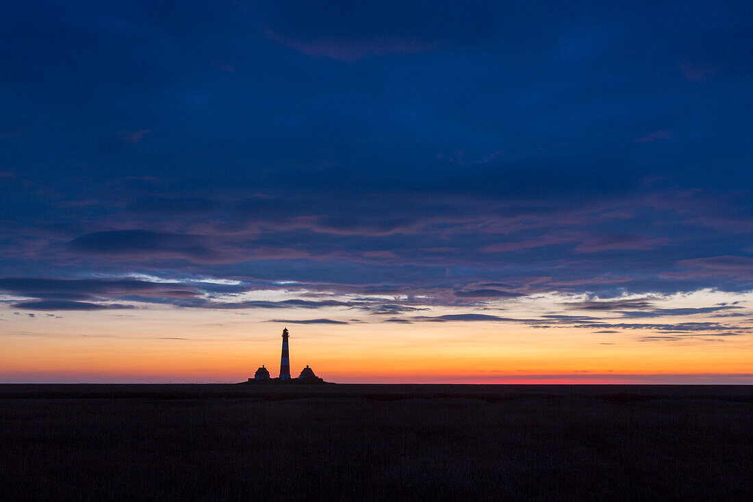 Leuchtturm Westerhever, Nationalpark Wattenmeer, Nordfriesland, Schleswig-Holstein, Deutschland