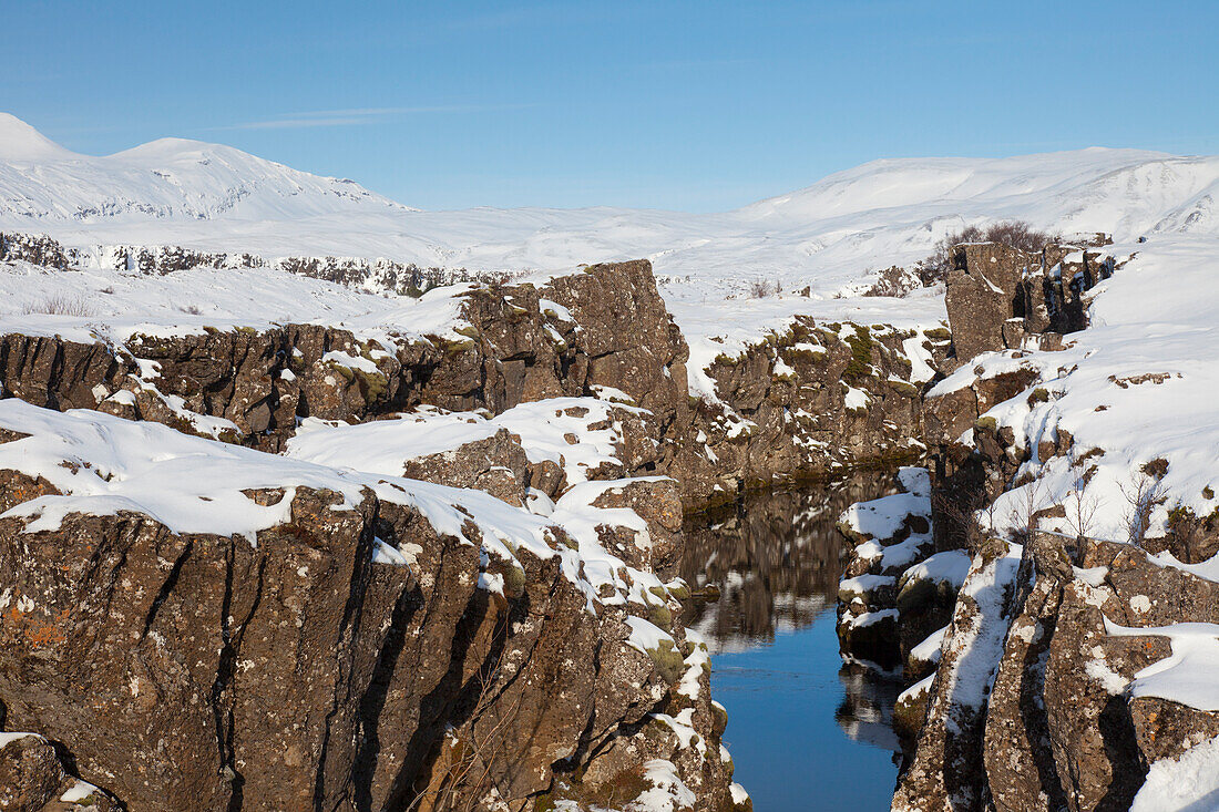  Nikulasargja fissure, Thingvellir National Park, UNESCO World Heritage Site, Iceland, Europe 