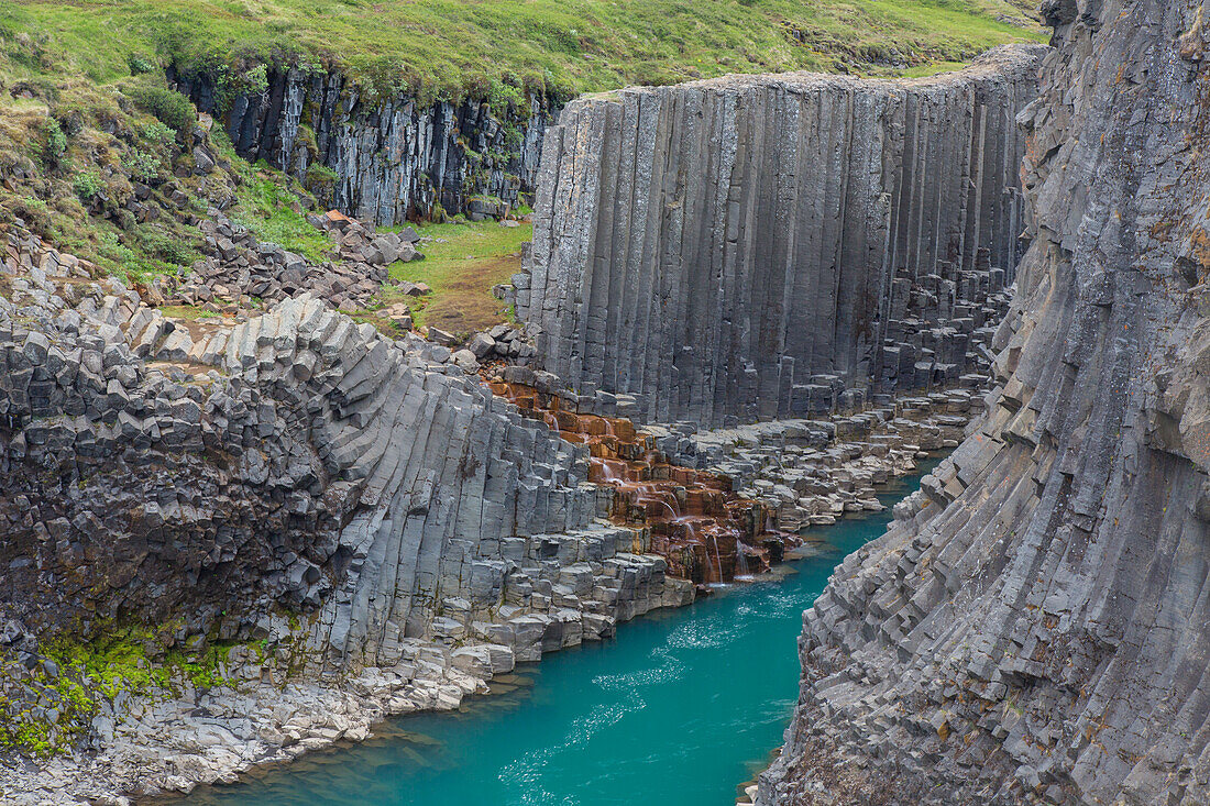 Basaltsäulen am Canyon Studlagil, Austurland, Ost-Island, Island, Europa