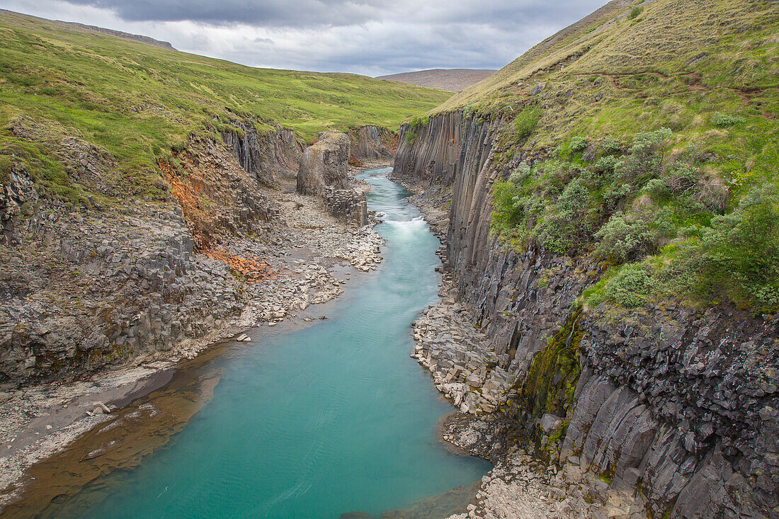 Basaltsäulen am Canyon Studlagil, Austurland, Ost-Island, Island, Europa