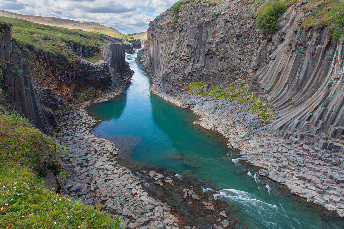 Basaltsäulen am Canyon Studlagil, Austurland, Ost-Island, Island, Europa