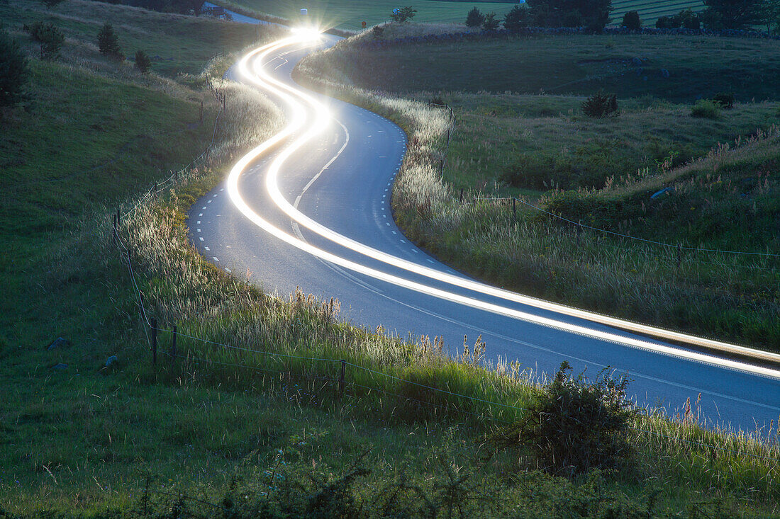 Kurvenreiche Strasse, Haväng, Skane, Schweden