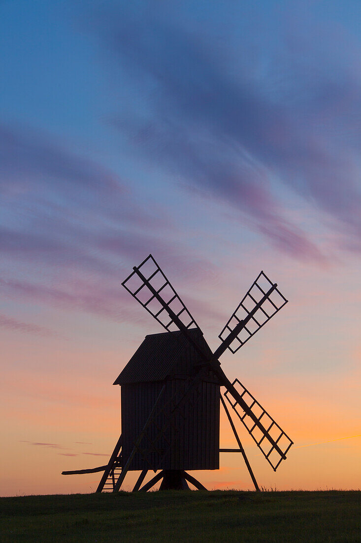  Windmill at sunset, Resmo, Oeland Island, Sweden 