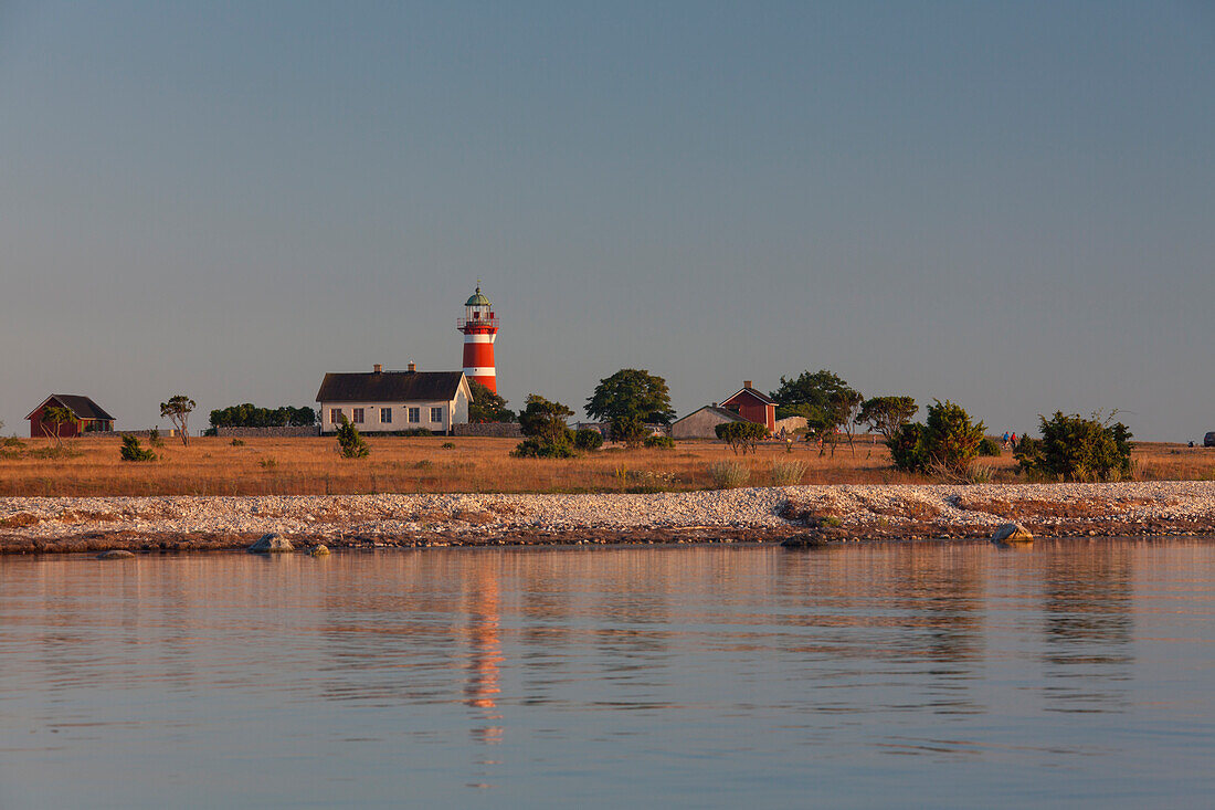 Leuchtturm Närsholmen, Spiegelbild, Närs, Insel Gotland, Schweden