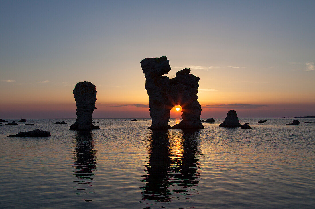  Limestone column in the Gamle Hamn nature reserve, Faroe Island, Gotland Island, Sweden 