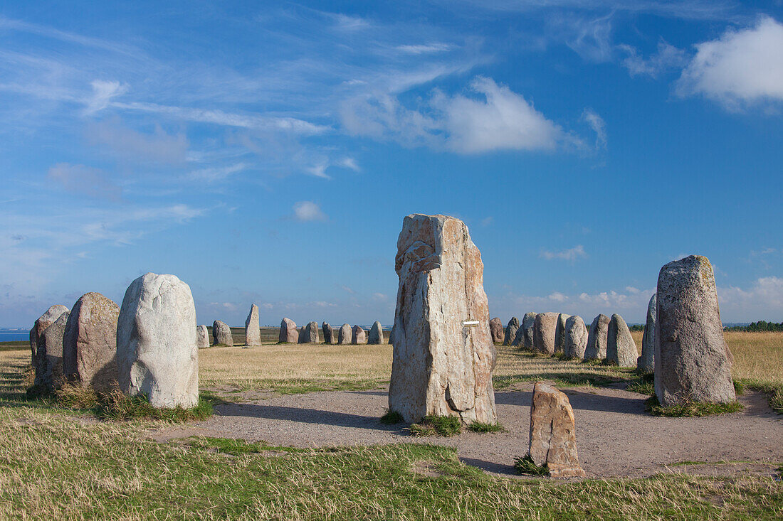 Ales stenar, Schiffssetzung, Kåseberga, Gemeinde Ystad, Provinz Skåne, Schweden