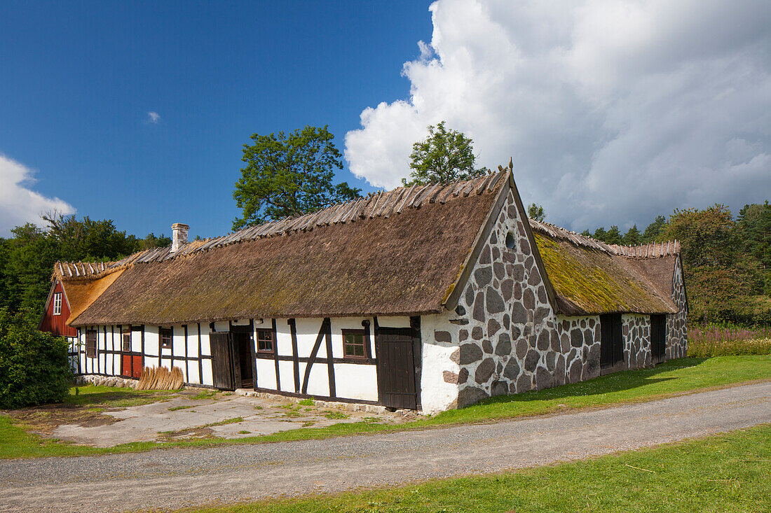  farmhouse, farm, summer, Scania Province, Sweden 