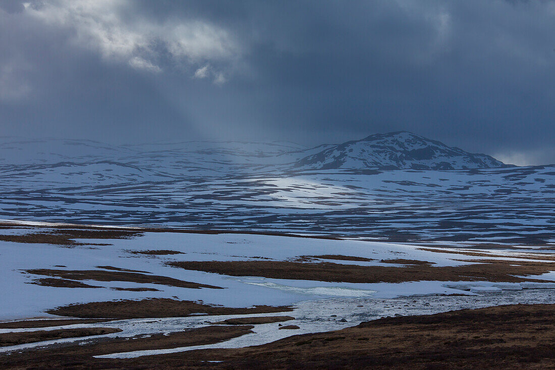 Borgafjäll, Fjäll, Hochgebirge, Schneewolken, Juni, Jämtland, Schweden