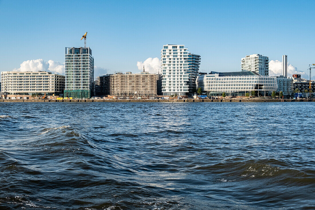  Skyline of the Hafencity, Elbe, Port of Hamburg, Hamburg, Northern Germany, Germany 