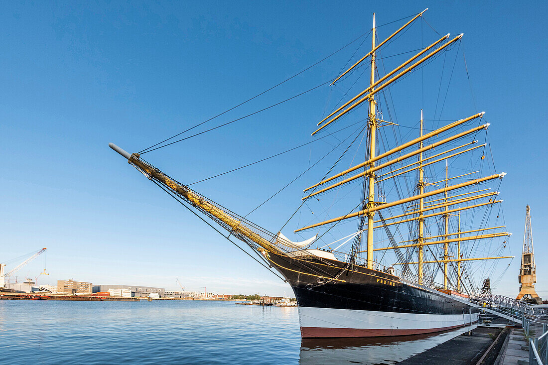 Segelschiff Peking im Hasahafen, Elbe, Hafen Hamburg, Hamburg, Norddeutschland, Deutschland