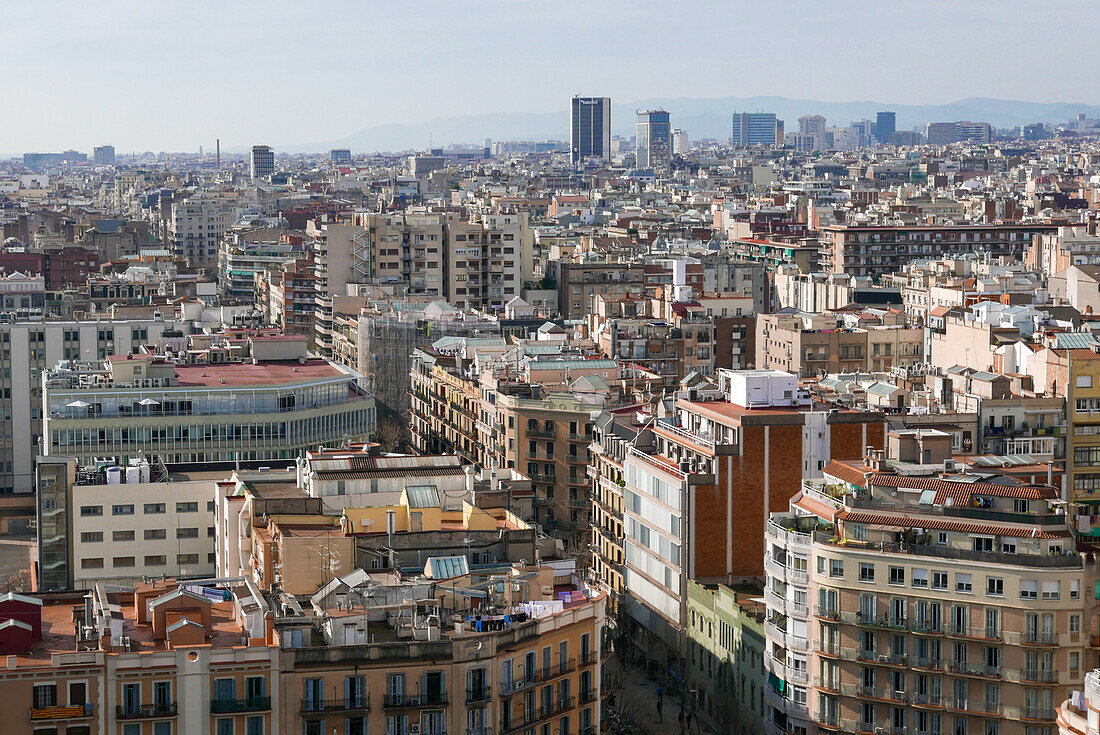 Ausblick auf die Stadt nach Süden, Barcelona, Katalonien, Spanien