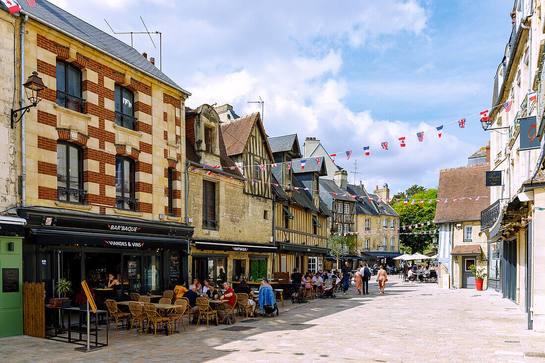  Cafés and restaurants at the Place au Berger in Caen in the Calvados department in the Normandy region of France 