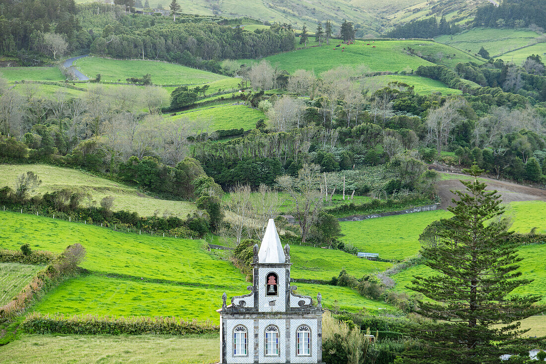 Church of Senhor Santo Cristo dos Milagres in Fazenda, Flores, Azores islands, Portugal.