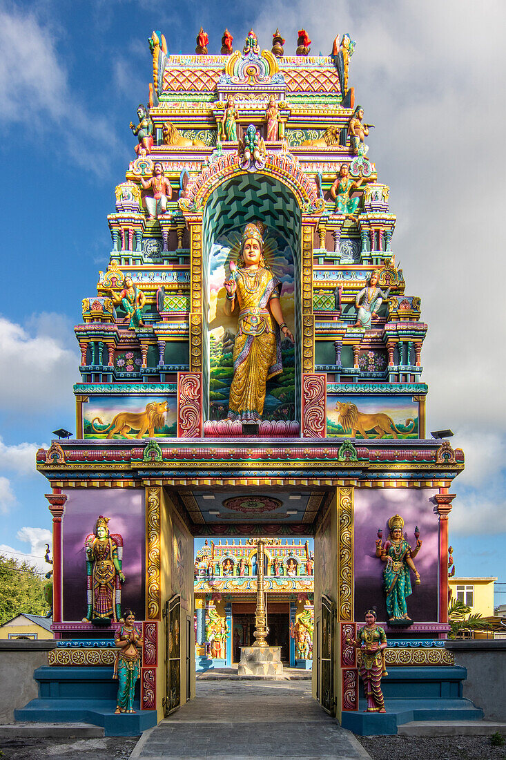 Bunter Tempel einer Hindu-Gemeinde auf der Insel Mauritius, Indischer Ozean, Ost-Afrika